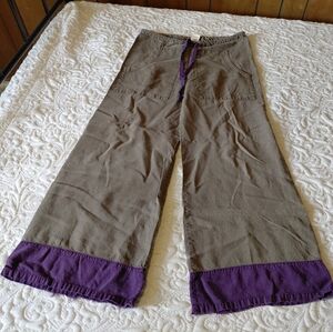 Hemp/Organic Cotton Blend Color Block Drawstring Pants Womens S/M